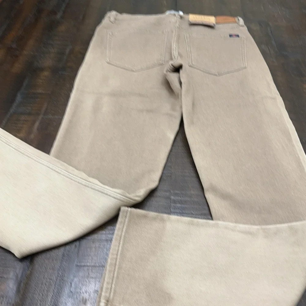 Faherty Stretch Terry Jeans Mens 31x32 Beige Slim Straight Stretch Denim Casual
